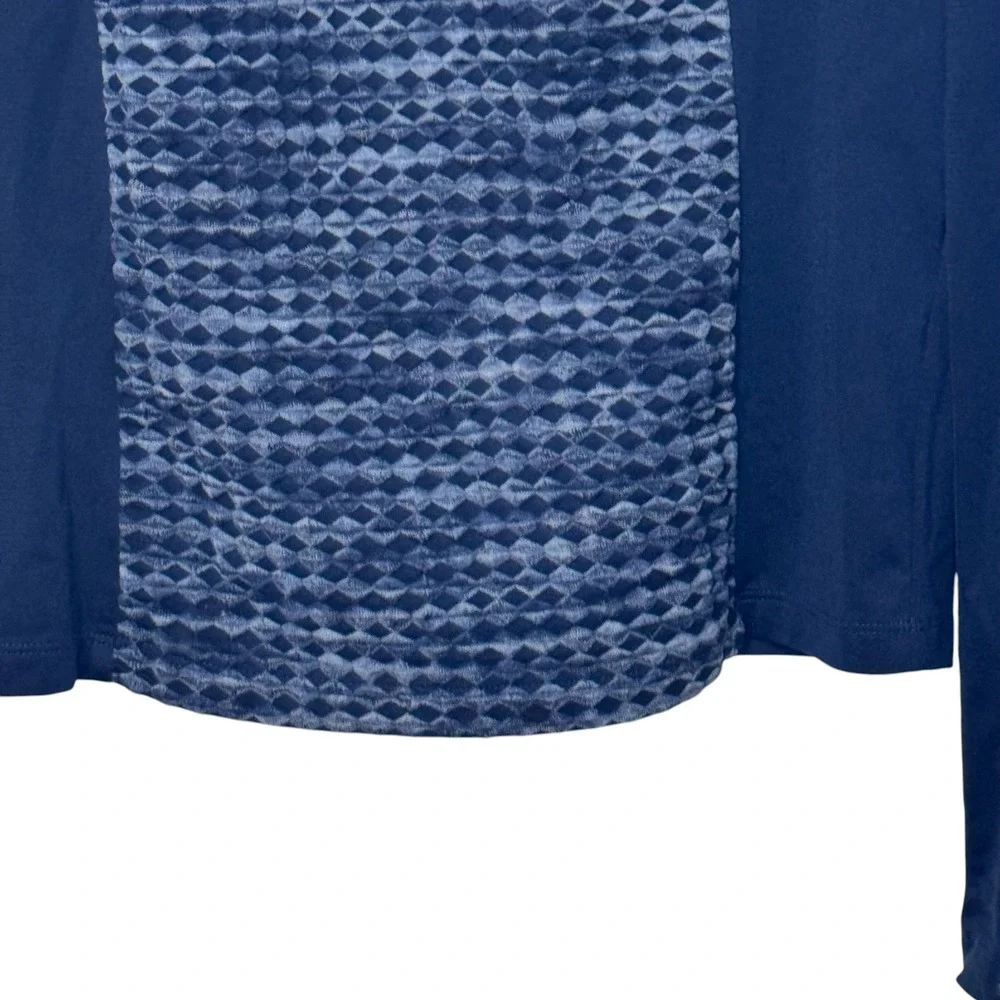 Nike Pro Women Top Hyperwarm Turtleneck Workout Training Long Sleeve Blue Medium
